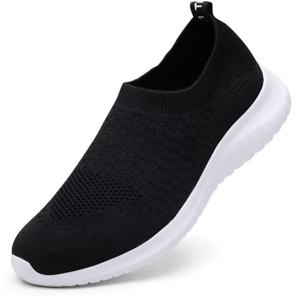 TIOSEBON Men's Walking Tennis Shoes Knit Running Slip-on Lightweight Running Sneakers