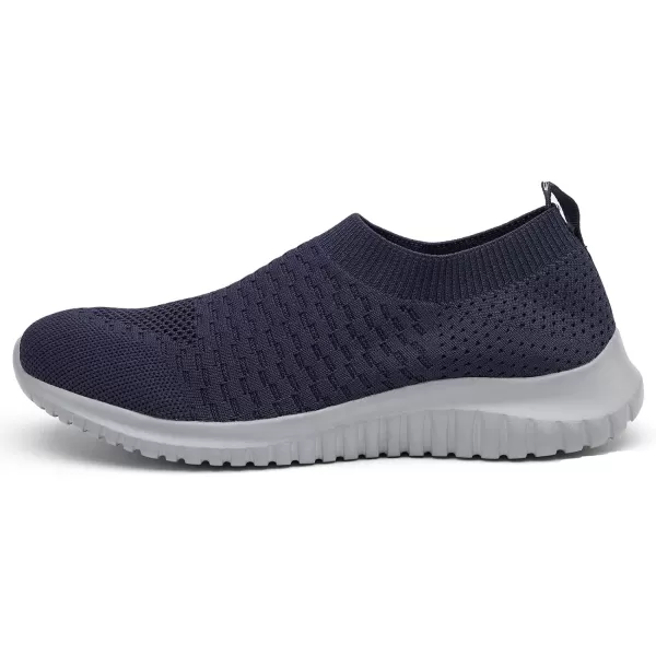 TIOSEBON Men's Walking Tennis Shoes Knit Running Slip-on Lightweight Running Sneakers