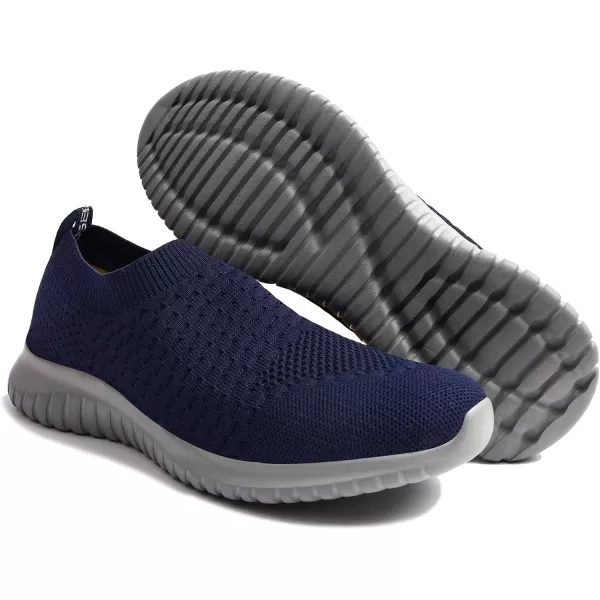 TIOSEBON Men's Walking Tennis Shoes Knit Running Slip-on Lightweight Running Sneakers