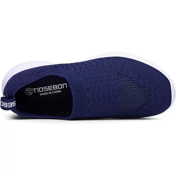 TIOSEBON Men's Walking Tennis Shoes Knit Running Slip-on Lightweight Running Sneakers