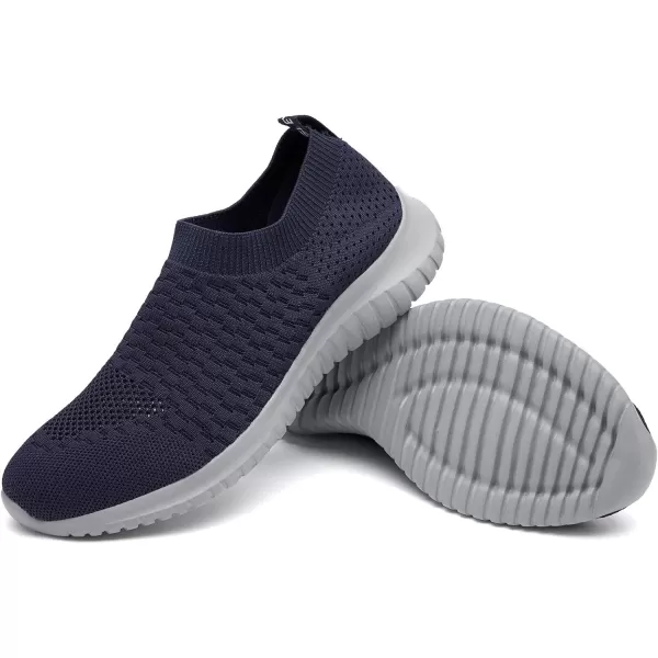 TIOSEBON Men's Walking Tennis Shoes Knit Running Slip-on Lightweight Running Sneakers