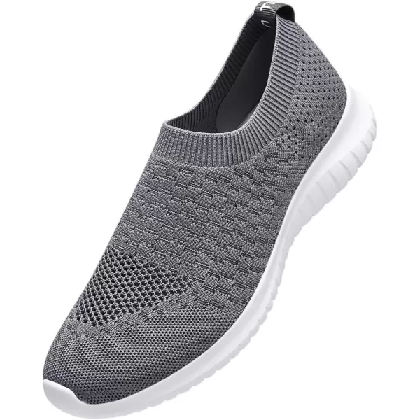 TIOSEBON Men's Walking Tennis Shoes Knit Running Slip-on Lightweight Running Sneakers