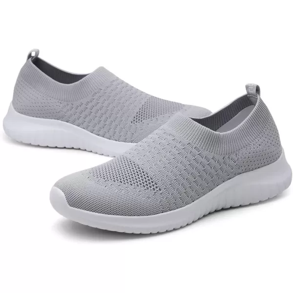 TIOSEBON Men's Walking Tennis Shoes Knit Running Slip-on Lightweight Running Sneakers