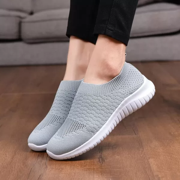 TIOSEBON Women's Athletic Walking Shoes Slip On Casual Mesh-Comfortable Tennis Workout Sneakers