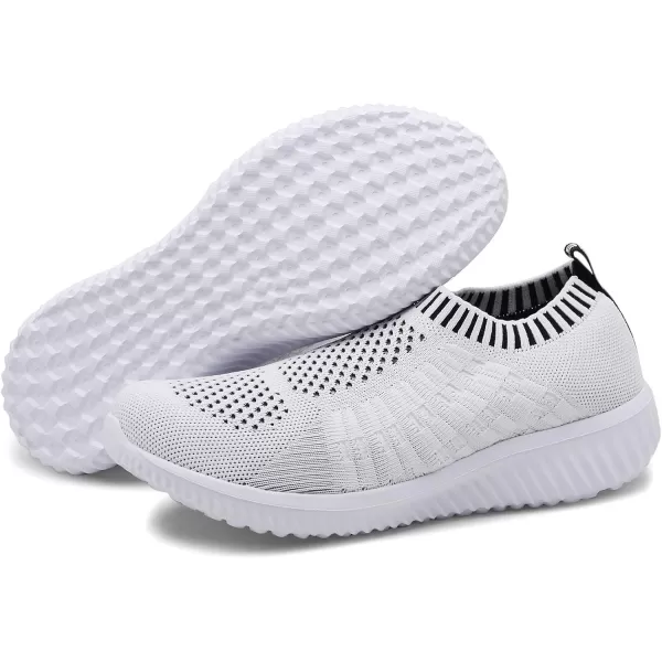 TIOSEBON Women's Athletic Walking Shoes Slip On Casual Mesh-Comfortable Tennis Workout Sneakers