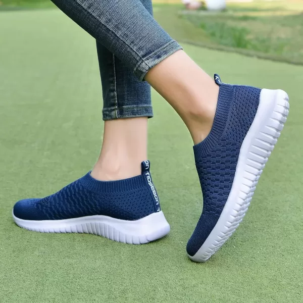 TIOSEBON Women's Athletic Walking Shoes Slip On Casual Mesh-Comfortable Tennis Workout Sneakers