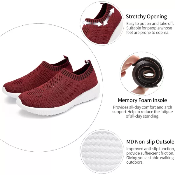 TIOSEBON Women's Athletic Walking Shoes Slip On Casual Mesh-Comfortable Tennis Workout Sneakers