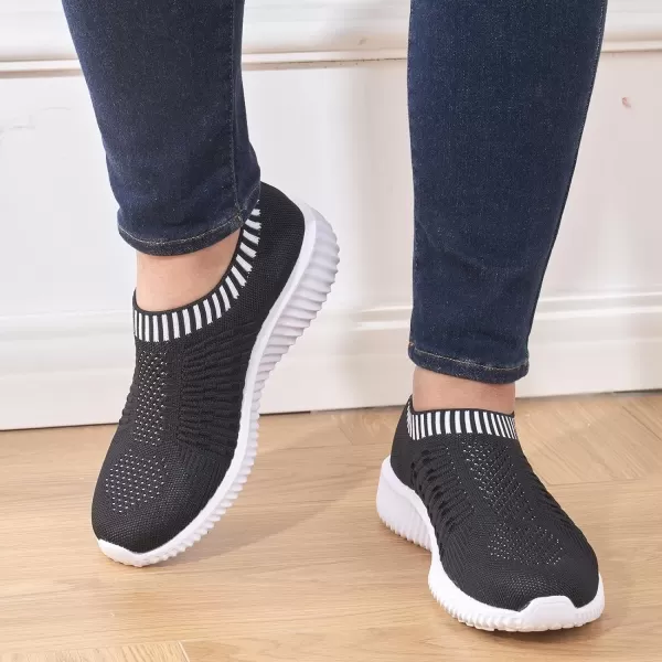 TIOSEBON Women's Athletic Walking Shoes Slip On Casual Mesh-Comfortable Tennis Workout Sneakers