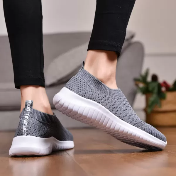 TIOSEBON Women's Athletic Walking Shoes Slip On Casual Mesh-Comfortable Tennis Workout Sneakers
