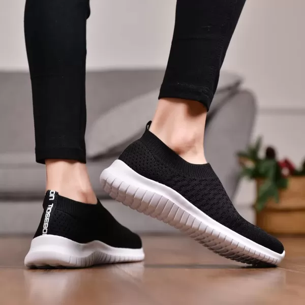 TIOSEBON Women's Athletic Walking Shoes Slip On Casual Mesh-Comfortable Tennis Workout Sneakers