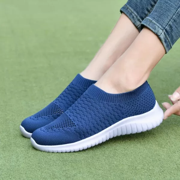 TIOSEBON Women's Athletic Walking Shoes Slip On Casual Mesh-Comfortable Tennis Workout Sneakers