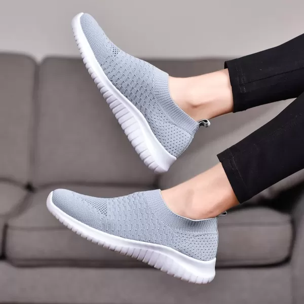 TIOSEBON Women's Athletic Walking Shoes Slip On Casual Mesh-Comfortable Tennis Workout Sneakers