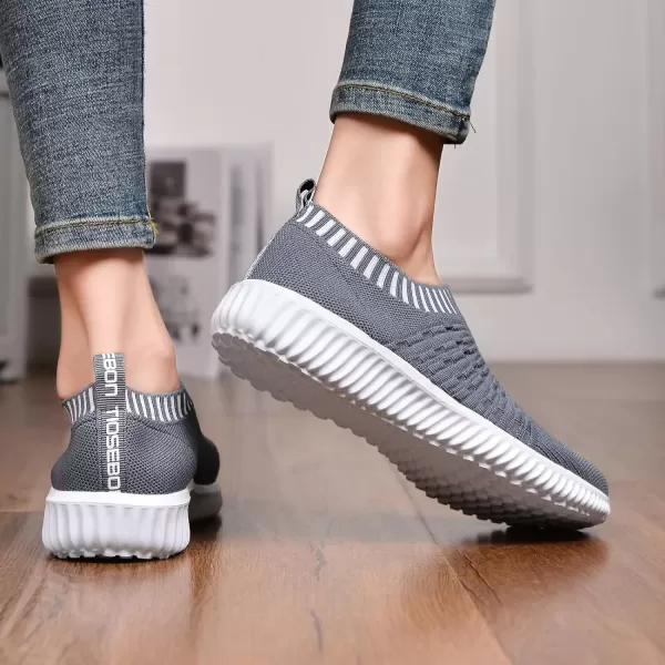 TIOSEBON Women's Athletic Walking Shoes Slip On Casual Mesh-Comfortable Tennis Workout Sneakers