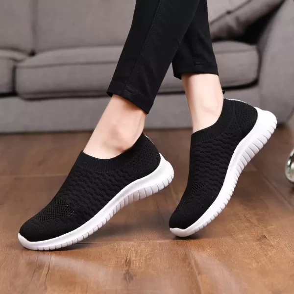 TIOSEBON Women's Athletic Walking Shoes Slip On Casual Mesh-Comfortable Tennis Workout Sneakers