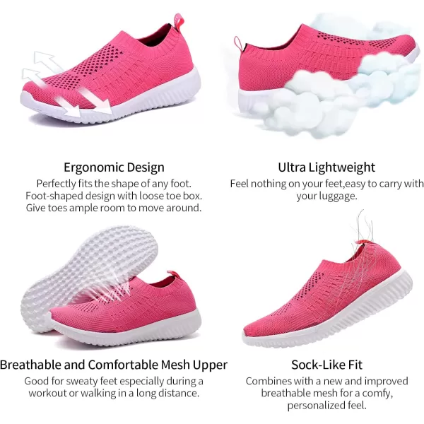 TIOSEBON Women's Athletic Walking Shoes Slip On Casual Mesh-Comfortable Tennis Workout Sneakers