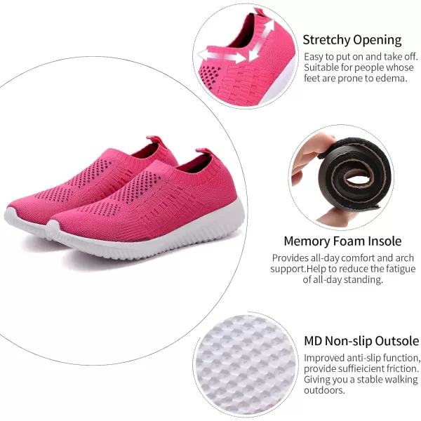 TIOSEBON Women's Athletic Walking Shoes Slip On Casual Mesh-Comfortable Tennis Workout Sneakers