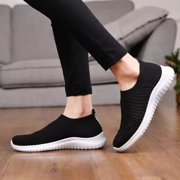 TIOSEBON Women's Athletic Walking Shoes Slip On Casual Mesh-Comfortable Tennis Workout Sneakers