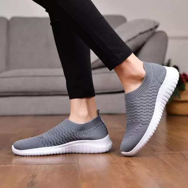 TIOSEBON Women's Athletic Walking Shoes Slip On Casual Mesh-Comfortable Tennis Workout Sneakers