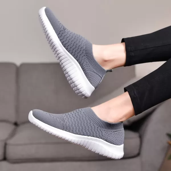 TIOSEBON Women's Athletic Walking Shoes Slip On Casual Mesh-Comfortable Tennis Workout Sneakers