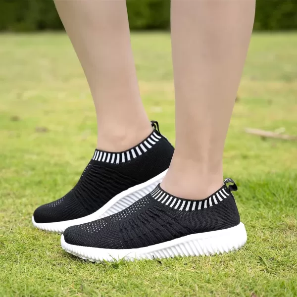 TIOSEBON Women's Athletic Walking Shoes Slip On Casual Mesh-Comfortable Tennis Workout Sneakers