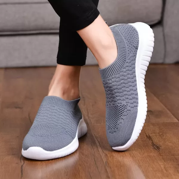 TIOSEBON Women's Athletic Walking Shoes Slip On Casual Mesh-Comfortable Tennis Workout Sneakers