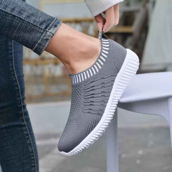 TIOSEBON Women's Athletic Walking Shoes Slip On Casual Mesh-Comfortable Tennis Workout Sneakers