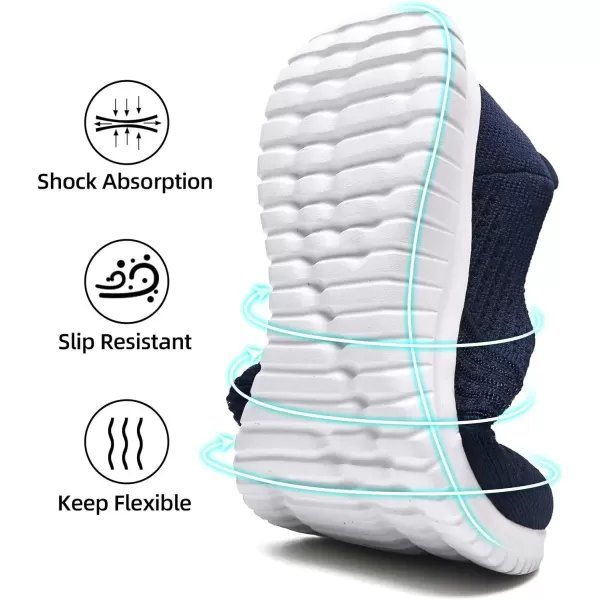 TIOSEBON Women's Walking Shoes Comfortable Slip on Knit Mesh Sneaker