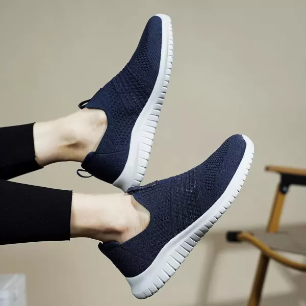 TIOSEBON Women's Walking Shoes Comfortable Slip on Knit Mesh Sneaker