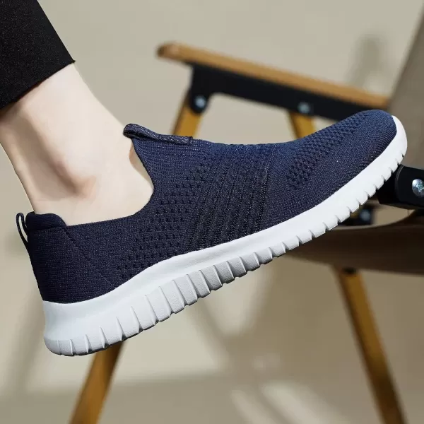 TIOSEBON Women's Walking Shoes Comfortable Slip on Knit Mesh Sneaker
