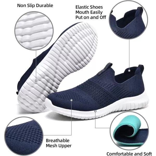 TIOSEBON Women's Walking Shoes Comfortable Slip on Knit Mesh Sneaker