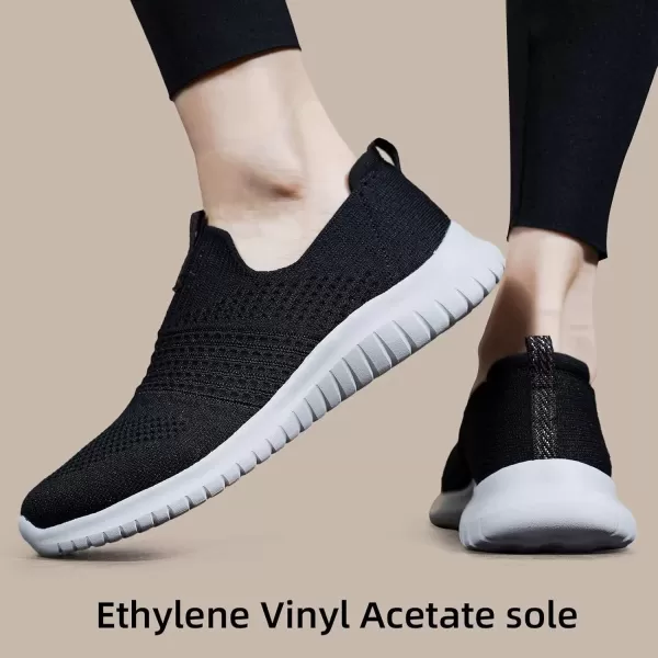 TIOSEBON Women's Walking Shoes Comfortable Slip on Knit Mesh Sneaker