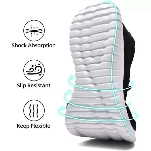 TIOSEBON Women's Walking Shoes Comfortable Slip on Knit Mesh Sneaker