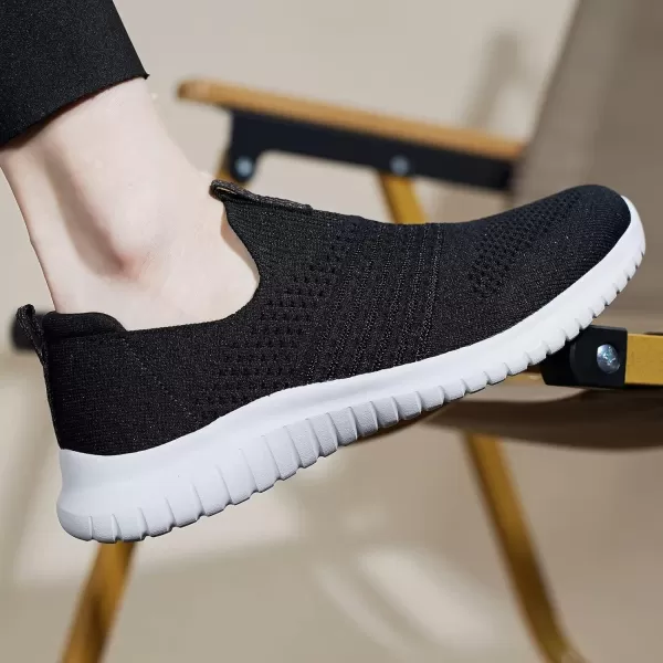 TIOSEBON Women's Walking Shoes Comfortable Slip on Knit Mesh Sneaker