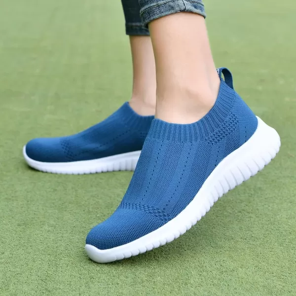 TIOSEBON Women's Walking Sock Shoes Elastic Knit Lightweight Slip on Breathable Yoga Sneakers