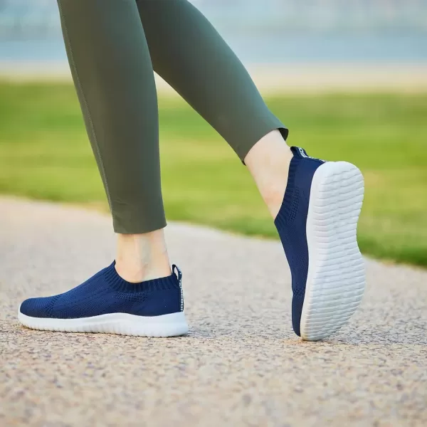 TIOSEBON Women's Walking Sock Shoes Elastic Knit Lightweight Slip on Breathable Yoga Sneakers
