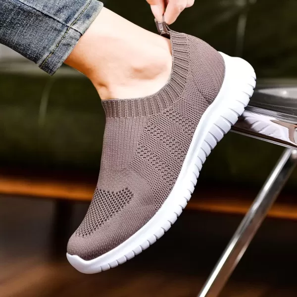 TIOSEBON Women's Walking Sock Shoes Elastic Knit Lightweight Slip on Breathable Yoga Sneakers