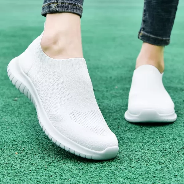 TIOSEBON Women's Walking Sock Shoes Elastic Knit Lightweight Slip on Breathable Yoga Sneakers