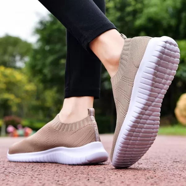 TIOSEBON Women's Walking Sock Shoes Elastic Knit Lightweight Slip on Breathable Yoga Sneakers