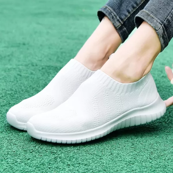 TIOSEBON Women's Walking Sock Shoes Elastic Knit Lightweight Slip on Breathable Yoga Sneakers
