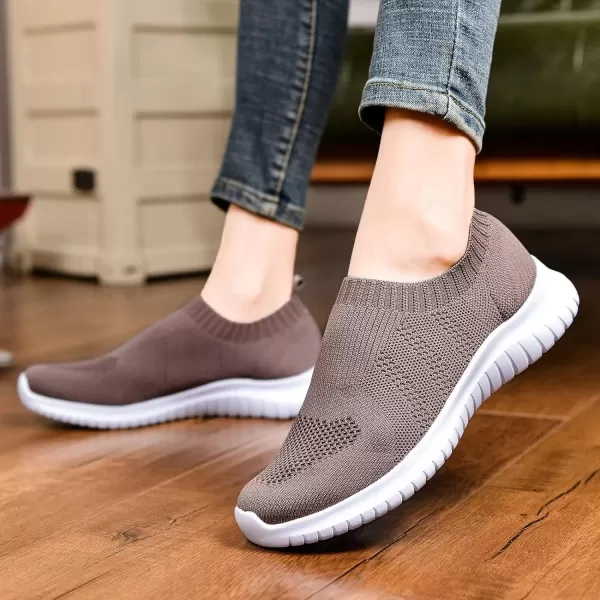 TIOSEBON Women's Walking Sock Shoes Elastic Knit Lightweight Slip on Breathable Yoga Sneakers