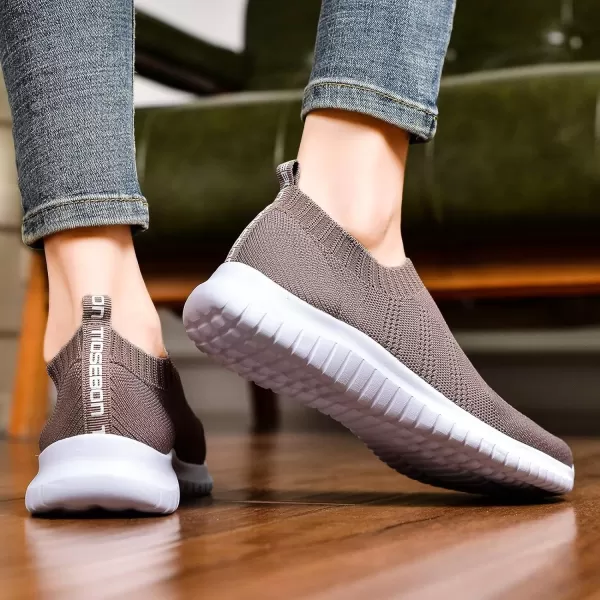 TIOSEBON Women's Walking Sock Shoes Elastic Knit Lightweight Slip on Breathable Yoga Sneakers