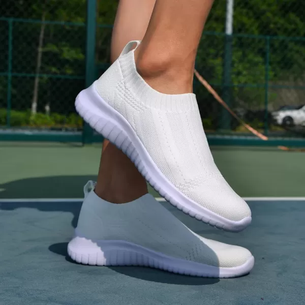 TIOSEBON Women's Walking Sock Shoes Elastic Knit Lightweight Slip on Breathable Yoga Sneakers