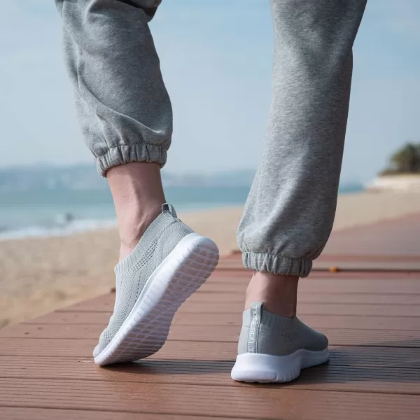 TIOSEBON Women's Walking Sock Shoes Elastic Knit Lightweight Slip on Breathable Yoga Sneakers