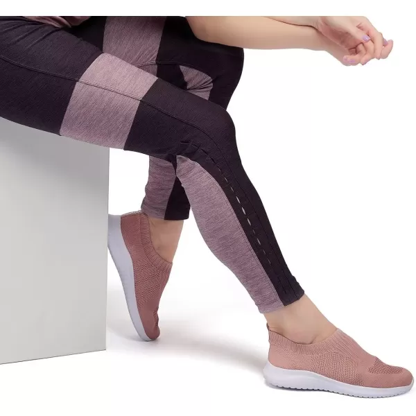 TIOSEBON Women's Walking Sock Shoes Elastic Knit Lightweight Slip on Breathable Yoga Sneakers