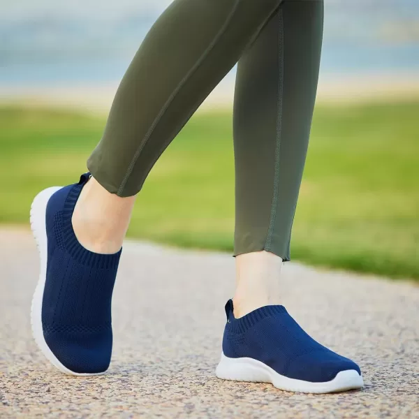 TIOSEBON Women's Walking Sock Shoes Elastic Knit Lightweight Slip on Breathable Yoga Sneakers