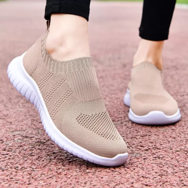 TIOSEBON Women's Walking Sock Shoes Elastic Knit Lightweight Slip on Breathable Yoga Sneakers