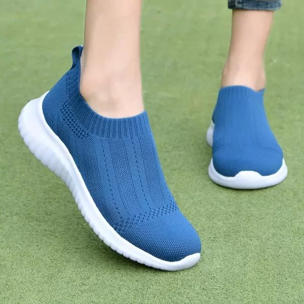 TIOSEBON Women's Walking Sock Shoes Elastic Knit Lightweight Slip on Breathable Yoga Sneakers