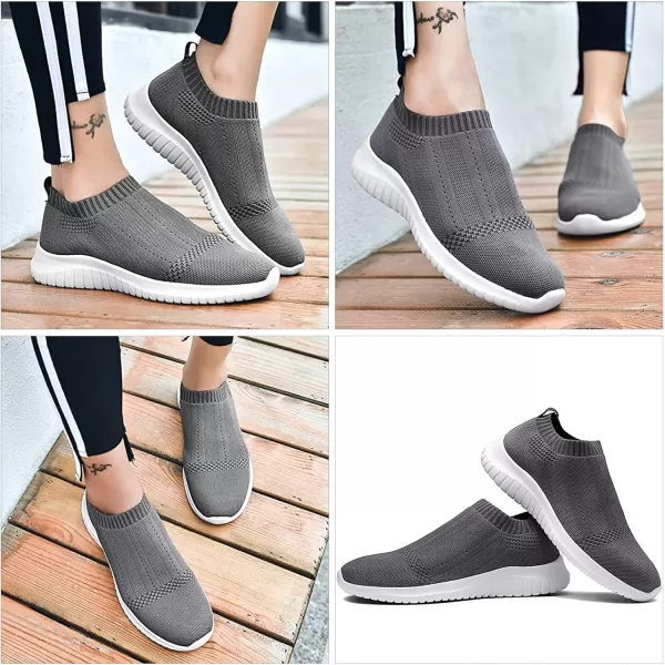 TIOSEBON Women's Walking Sock Shoes Elastic Knit Lightweight Slip on Breathable Yoga Sneakers