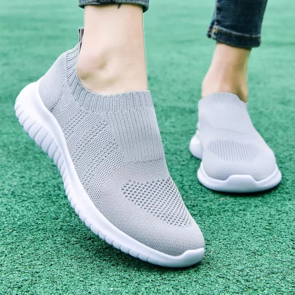 TIOSEBON Women's Walking Sock Shoes Elastic Knit Lightweight Slip on Breathable Yoga Sneakers