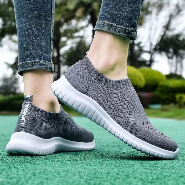 TIOSEBON Women's Walking Sock Shoes Elastic Knit Lightweight Slip on Breathable Yoga Sneakers